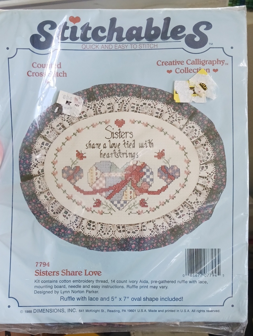 Stitchables Cross Stitch Kit New Sisters Love Calligraphy 7794 Hobby Craft